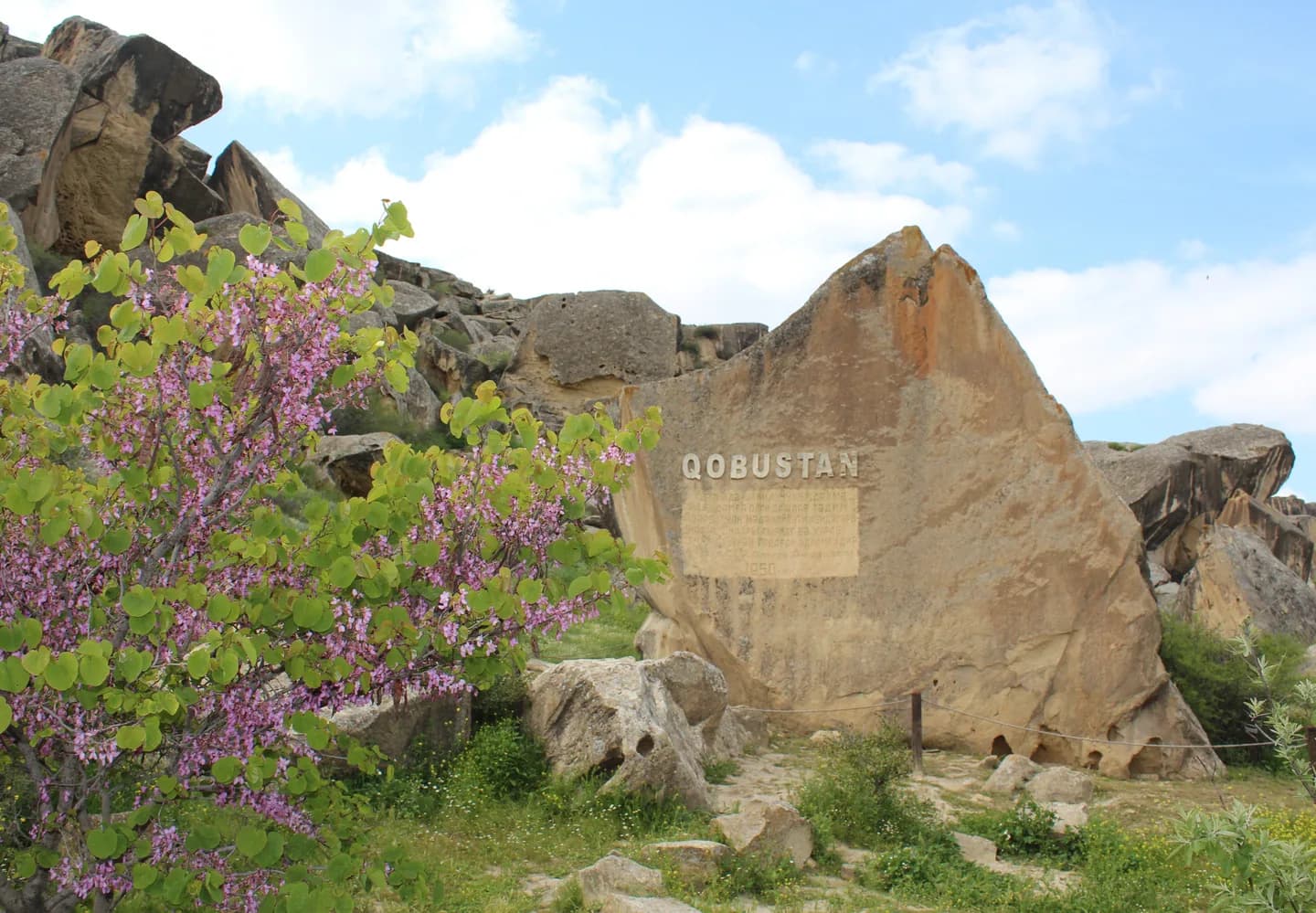 Rock landscape at Gobustan reserve, Azerbaijan